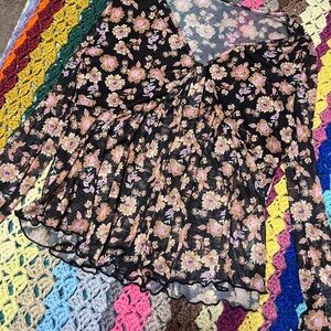 Y2K Floral Sheer Blouse